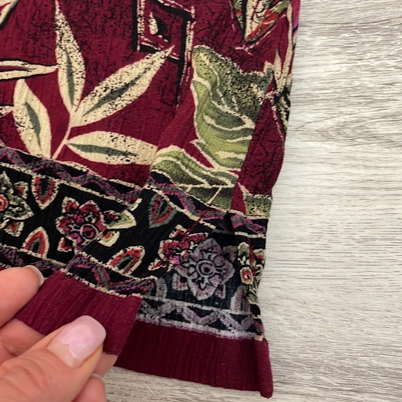 JM Collection Womens Colorful Button Down Short Sleeved Blouse with Color Size 6 - Picture 10 of 11